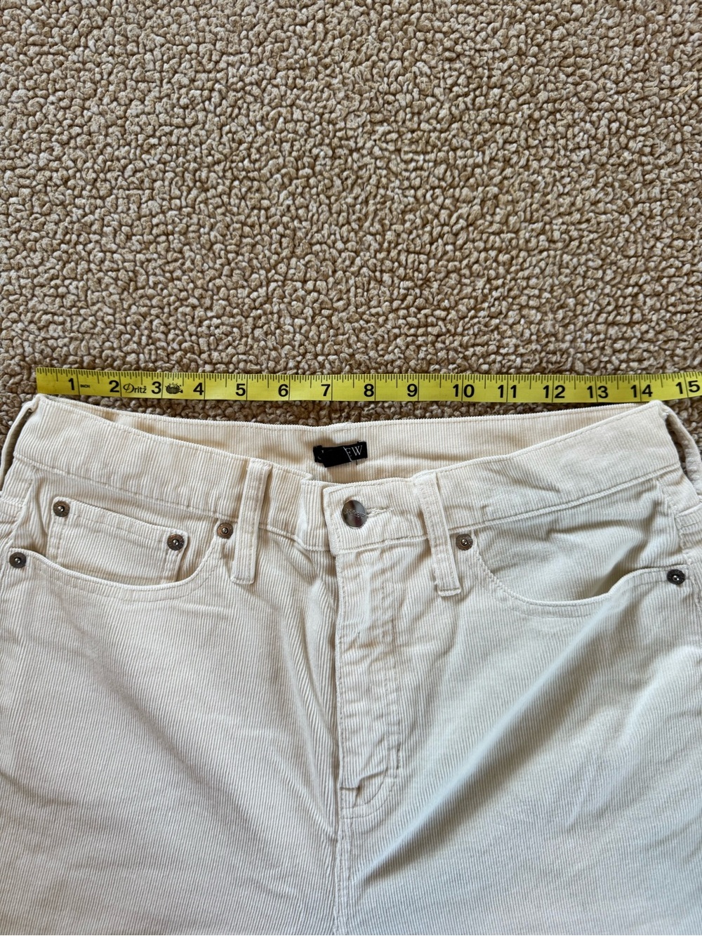 J.Crew Ivory Corduroy High Rise Wide Leg Pants Size 29 - Picture 3 of 5
